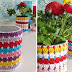 Idea: Macetas recicladas al crochet /Crocheted and repurposed flowerpots!!!