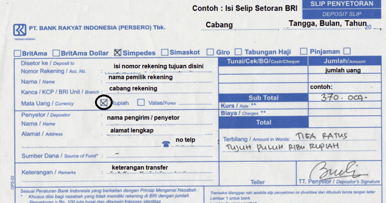 Cara Setor Tunai Lewat Teller Bank Bri