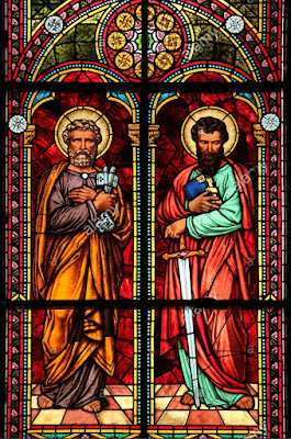 Saints Pierre et Paul - vitrail de la cathédrale de Riga, Lettonie