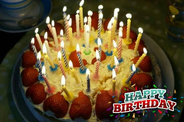 Beautiful Happy Birthday Image in hd with cake and candles free download