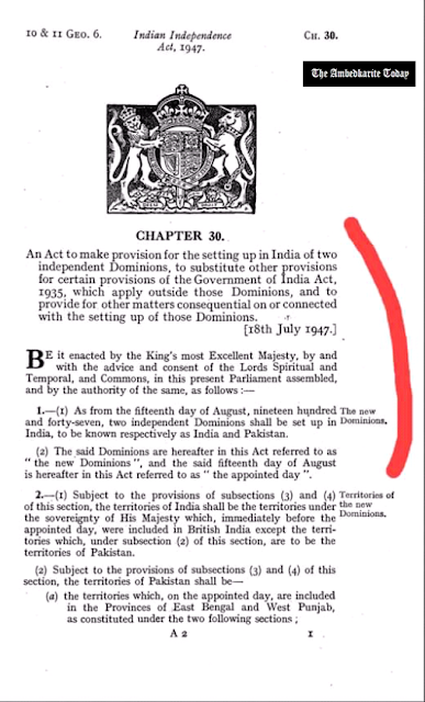 The Indian Independence Act 1947 states that 15th August 1947 shall be called THE APPOINTMENT DAY