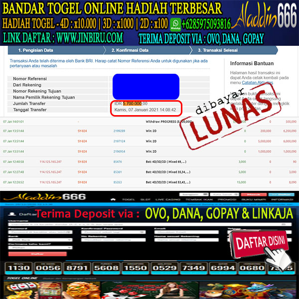 BUKTI JP Situs Aladdin666