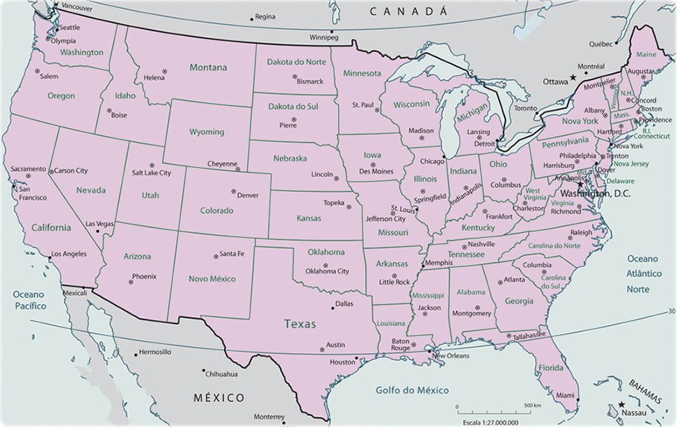Mapa Dos Estados Unidos Com Suas Cidades E Capitais ~ Imagens Para Celular