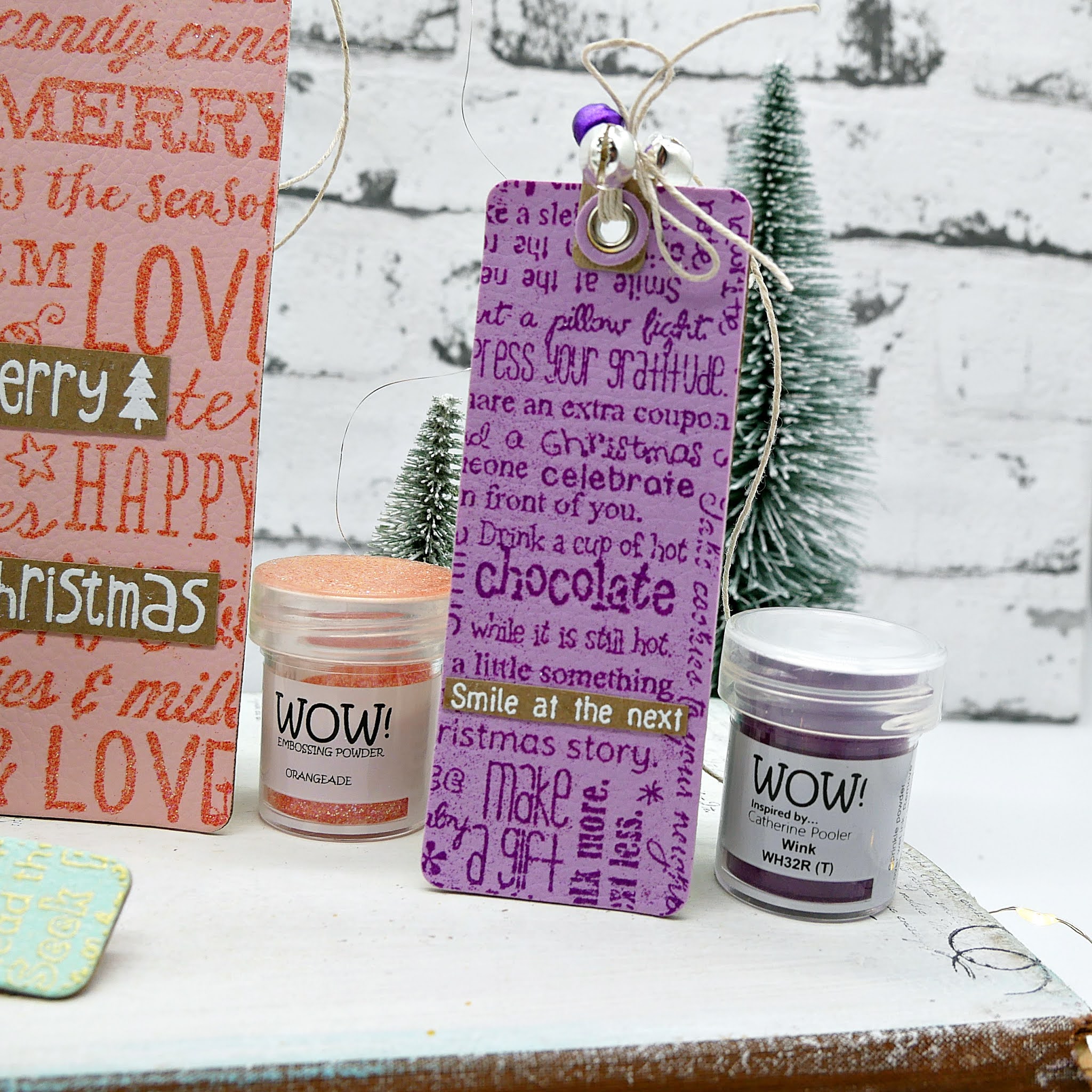 VIDEO Gift TAGs WOW! Embossing Powder on Leather