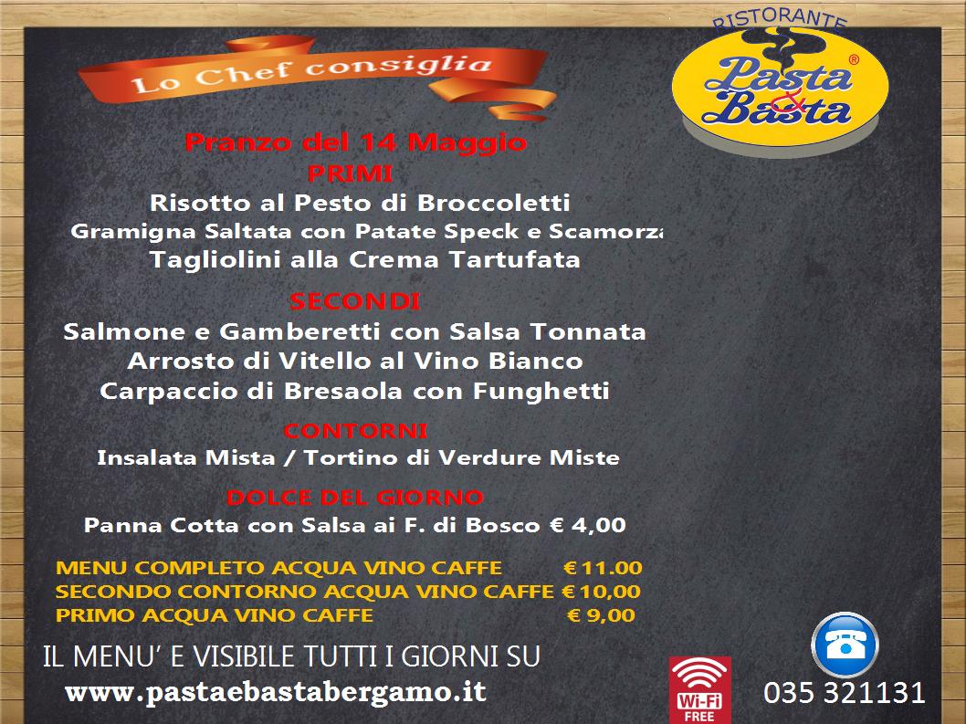 Ristorante Pasta e Basta MENU FISSO