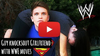 watch angry boyfriend knockout his girlfriend with WWE finishing moves via geniushowto.blogspot.com funny videos