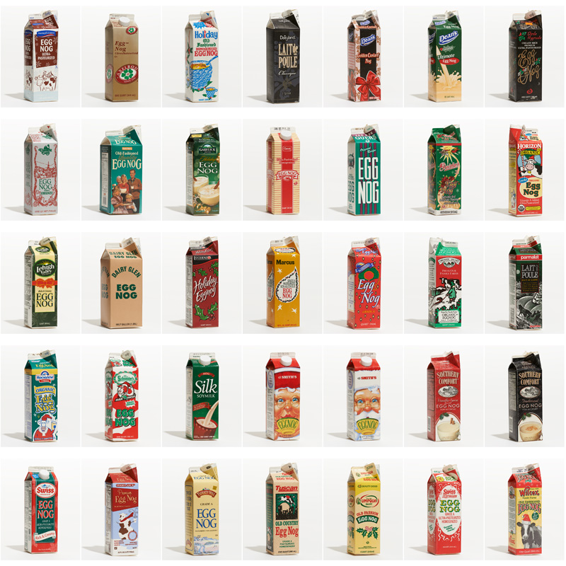 egg nog cartons from all over america