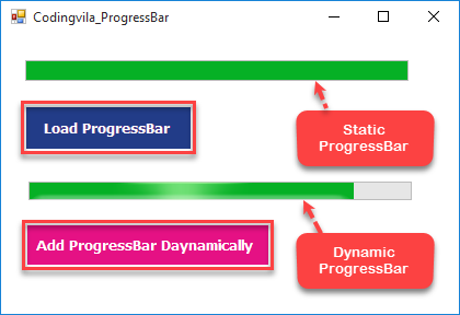 Add ProgressBar Control Dynamically