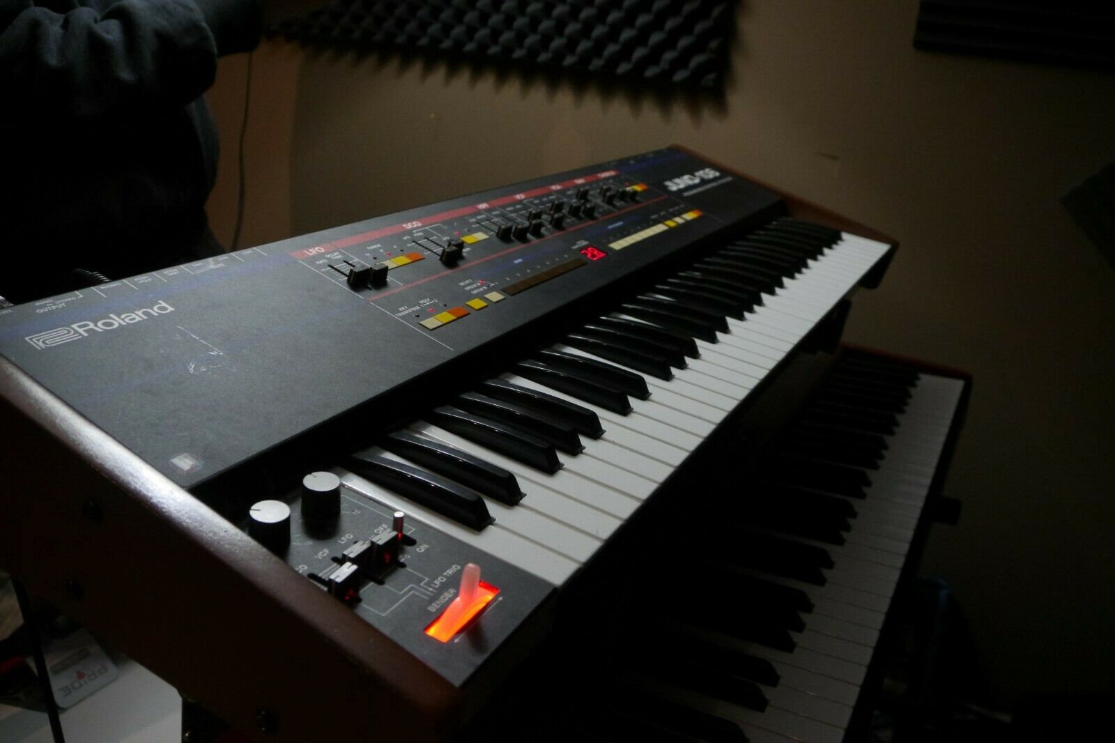 MATRIXSYNTH Custom Black Roland Juno106 Keyboard Synthesizer w/ Wood