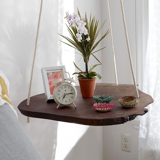 Hanging Bedside Table For Your Bedroom To Save Space