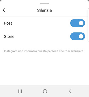 Impostazioni del menù per Android Silenzia