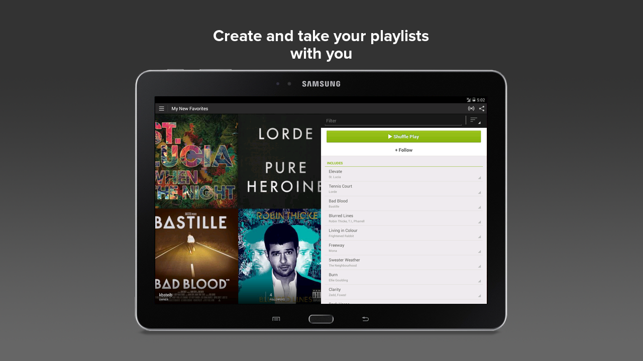 Spotify Play Music any your android mobile, tablet, or computer 