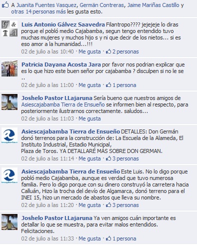 Publicación sobre Don Germán Contreras en Facebook causa polémica