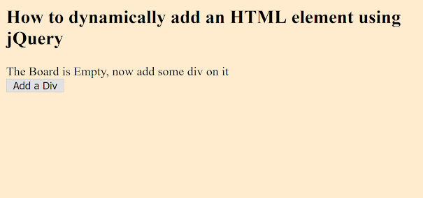 How to dynamically create a div in jQuery? Example