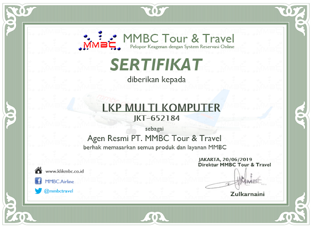 LKP Multi Komputer Sebagai Agen Tour And Travel
