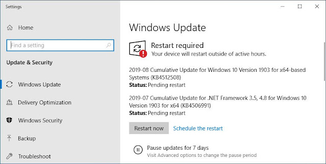 Error Setelah Update KB4512508 pada Windows 10