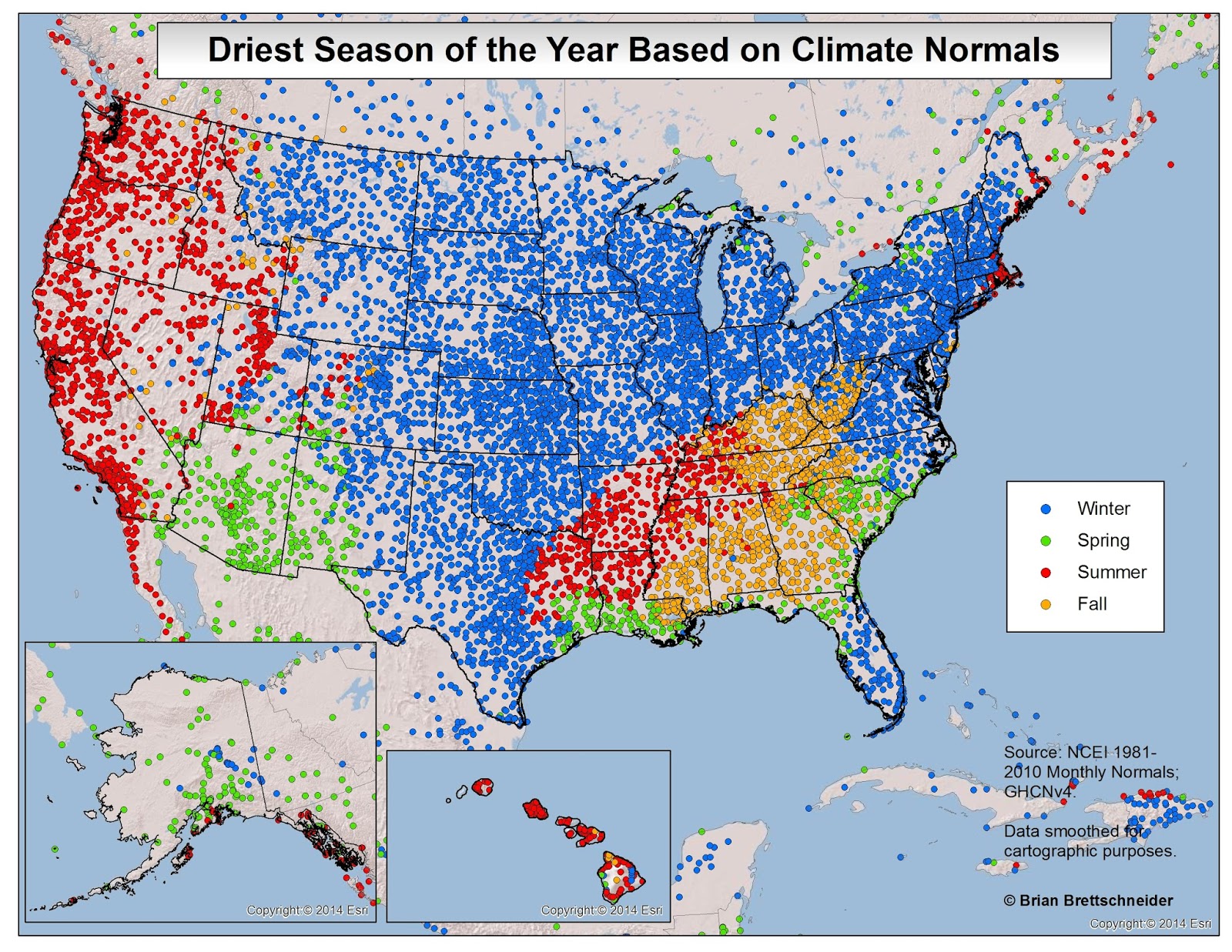 Brian B's Climate Blog Wettest and Driest Months / Seasons