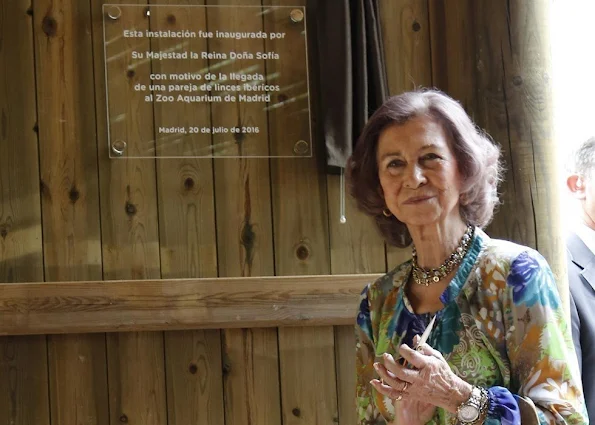 Queen Sofia of Spain attends the opening of the new facilities for iberian lynx at Zoo Aquarium