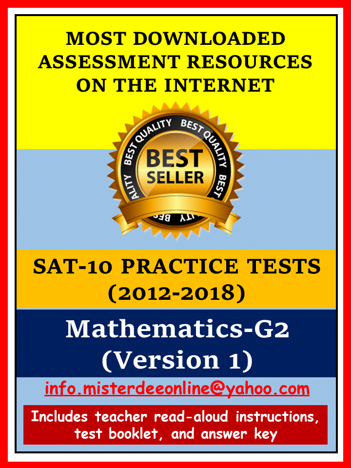 Downloadable SAT-10 Practice Tests for KG, Grade 1, and Grade 2: Grade