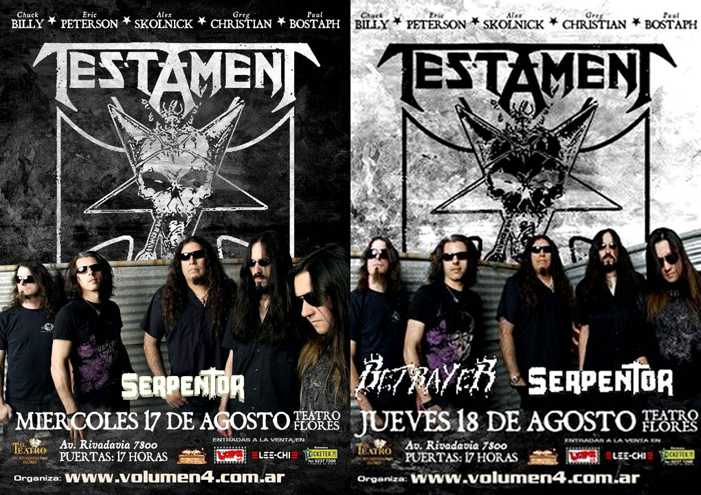 Armada MetallicA Shows TESTAMENT en Argentina.