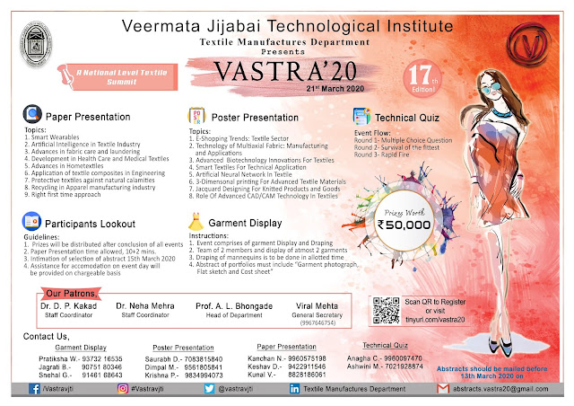 VJTI Mumbai Vastra 2020 Textile Manufactures VJTI Mumbai