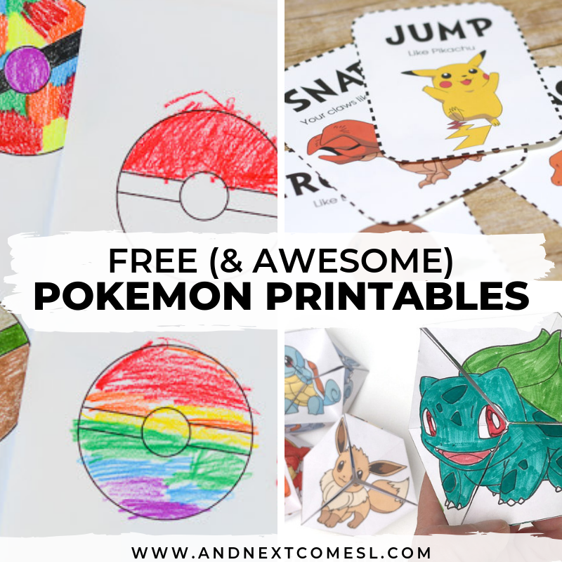 Free Pokemon Printables For Kids And Next Comes L Hyperlexia Resources
