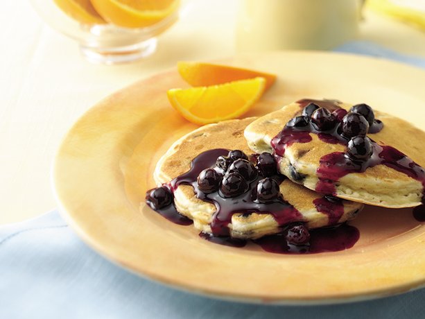 My Favorite Things: Blueberry-Orange Pancakes with Blueberry-Orange Sauce