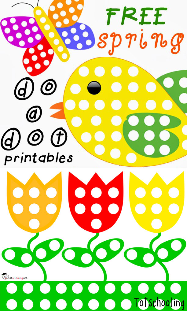 Free Do A Dot Spring Printables Totschooling Toddler Preschool Kindergarten Educational 