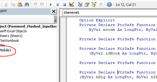 How to make masked password character inputbox to MS-Excel/MS-Access ...