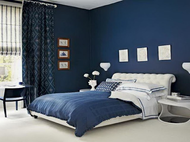 desain kamar tidur anak Navy Blue and White Bedroom