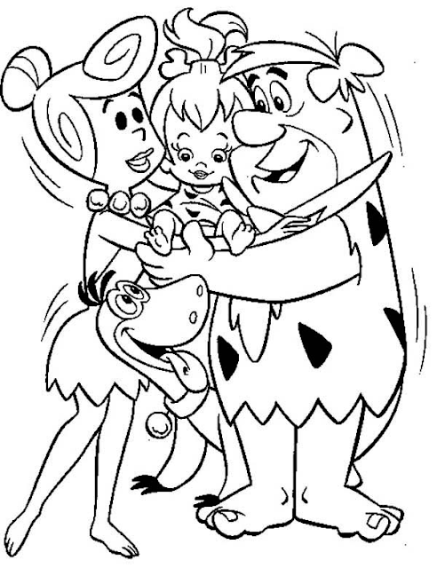 pebbles and bam bam coloring pages | Free printable cartoon coloring pages
