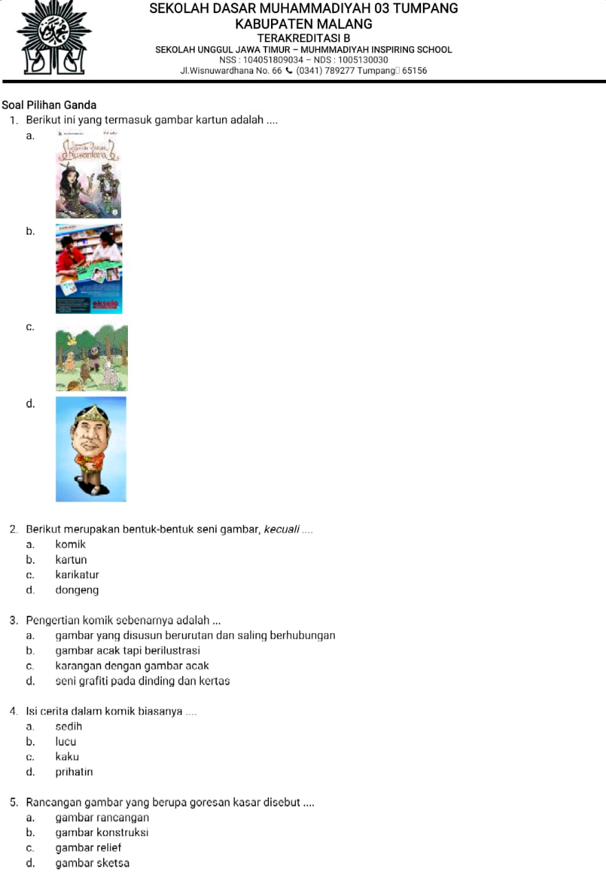 RIO ANNAAS ISLAMIYAH KELAS 5 LATIHAN SOAL PTS TEMA 1 (SBdP)