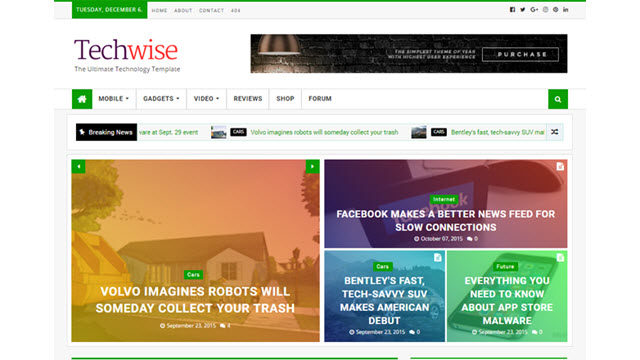 Techwise Magazine and news Blogger Templates