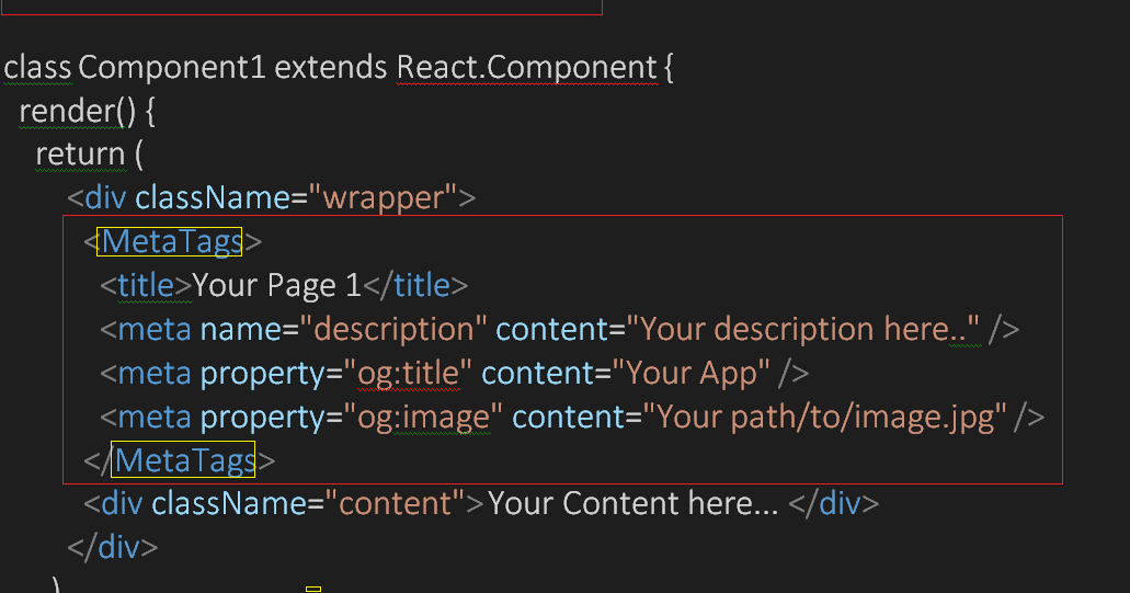 Add Update Meta Tags In React Dynamic Meta Tags Angular React Vue Typescript Javascript Java Sql Python