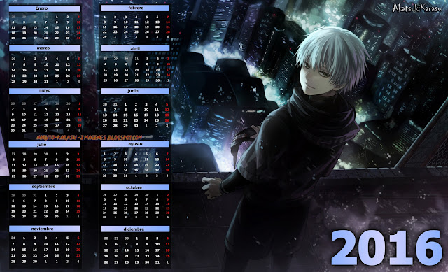 calendario 2016 tokyo ghoul