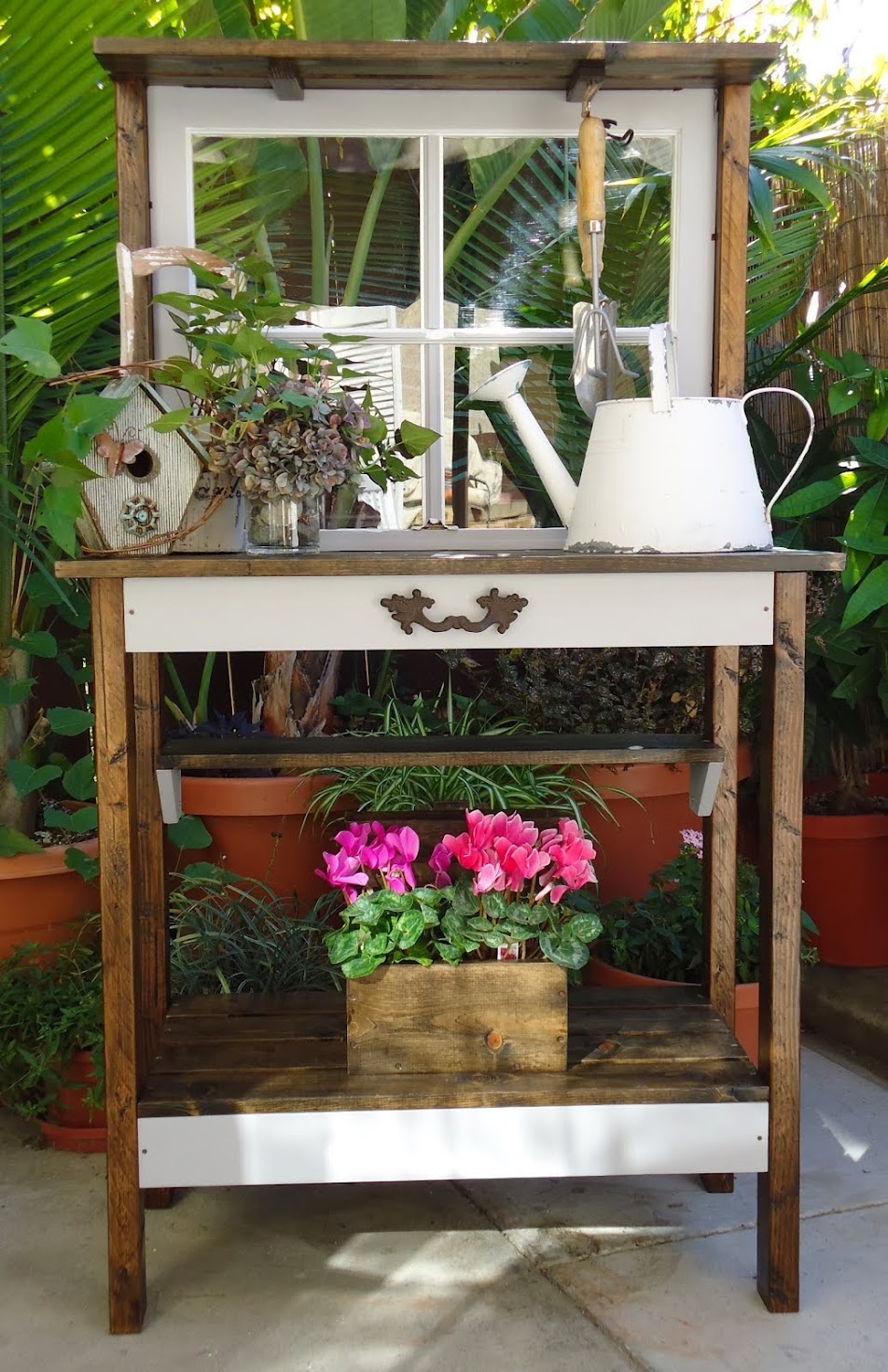 Vintage Window Potting Table - SOLD