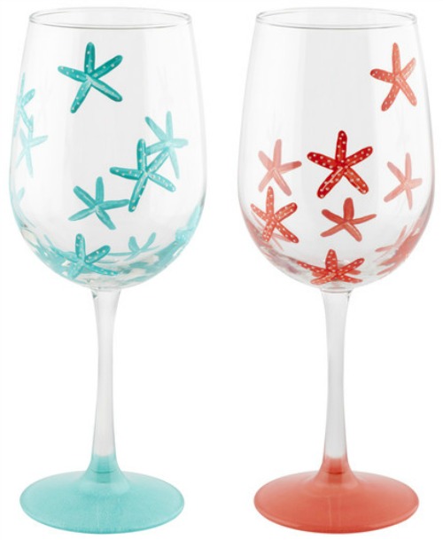 Beautiful Coastal & Nautical Drinking Glasses with a Splash of Color