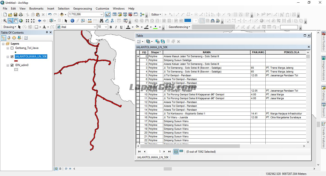 [UPDATE] Shapefile SHP Jalan TOL Trans Jawa Status Operasi