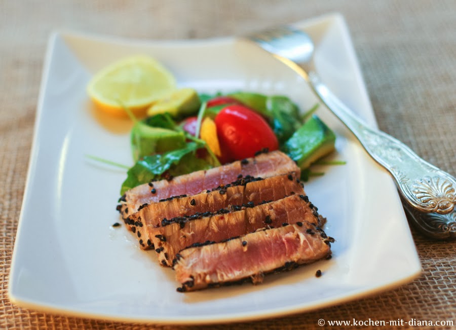 Tuna steak in sesame crust Cooking with Diana