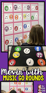 Add a movement and composing station to your music workstations rotations.  This idea uses Music Go Rounds and a little bit of masking tape!  Challenge your students to be creative and get moving!