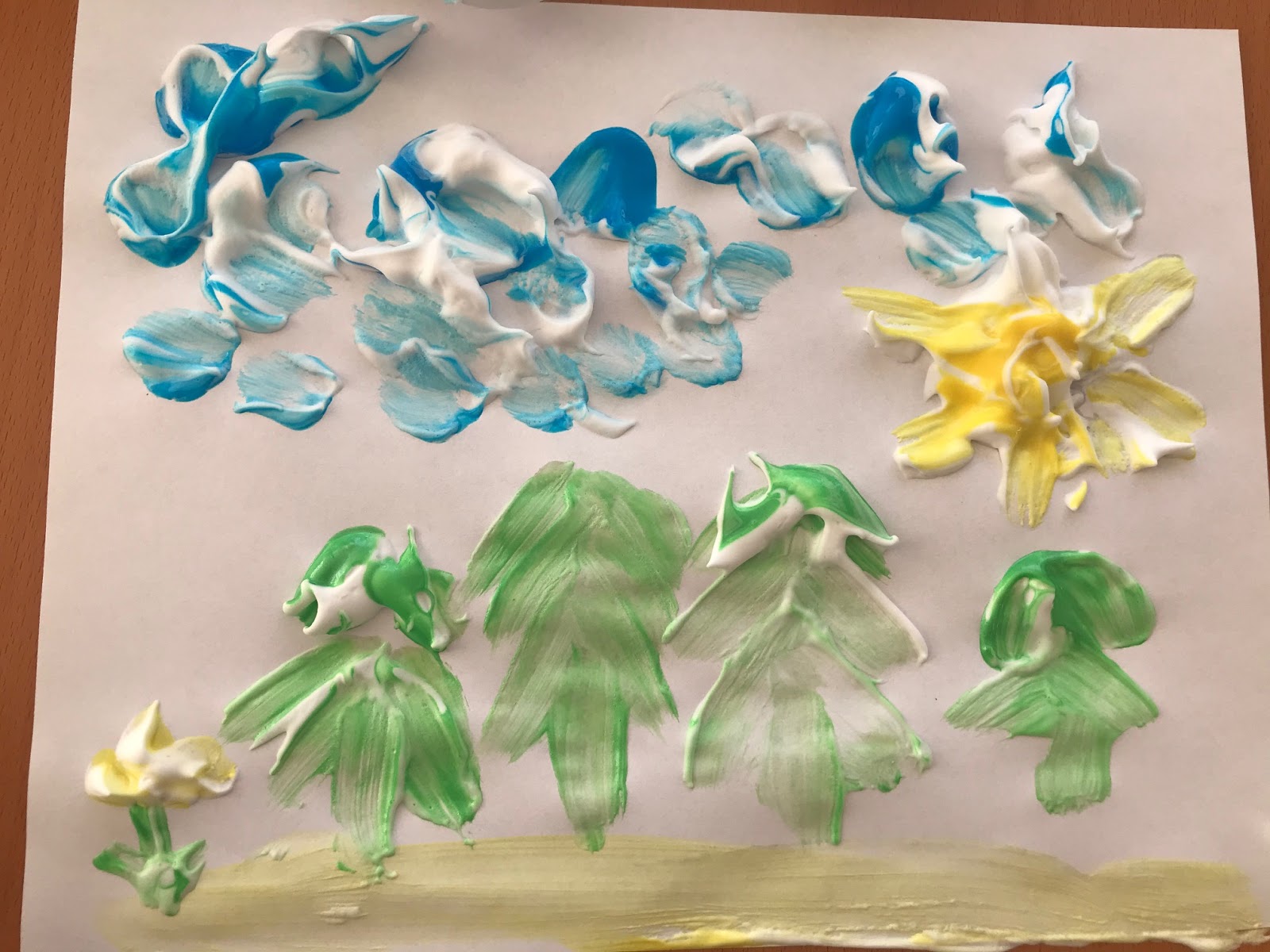 Therapeutic Arts Program Wednesday ActivityShaving Cream Art