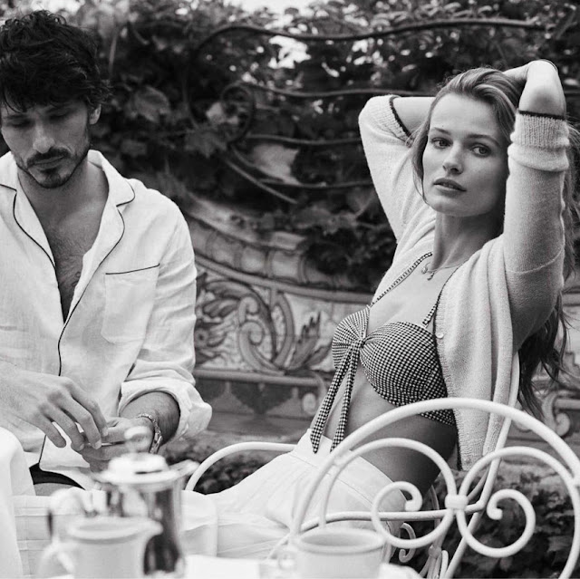 Fashion Editorial | Romantic Summer: Edita Vilkeviciute and Andrés Velencoso by Benny Horne for Vogue Spain.