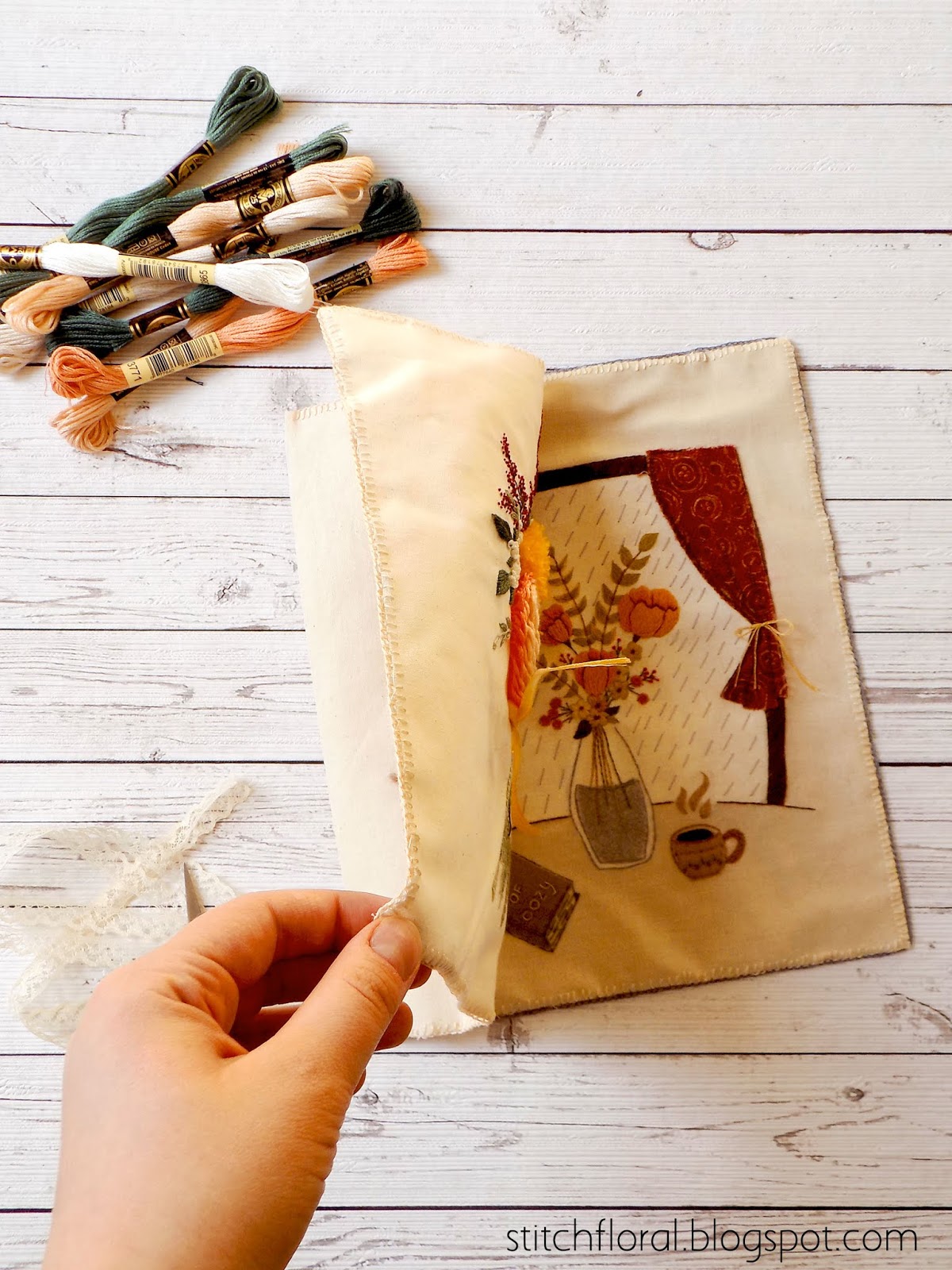 Embroidery Journal: repurposing old works as pages. Tutorial