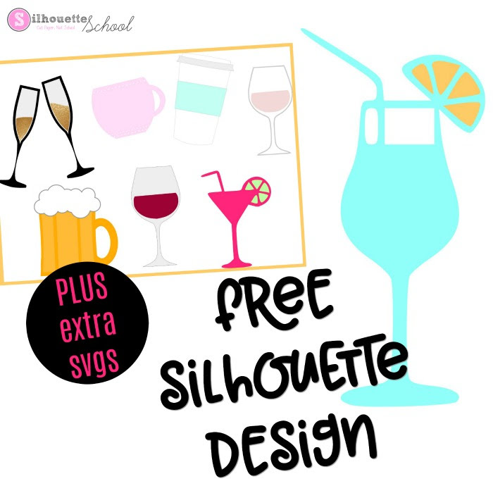 Free Silhouette Design Cocktail And Free Set Of Commercial Use Drinkware Silhouette School