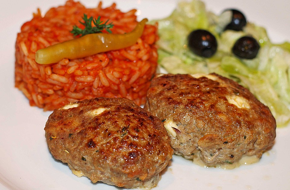Luckies Rezepte &amp; Leckereien: Botos Bifteki mit griechischem Tomatenreis