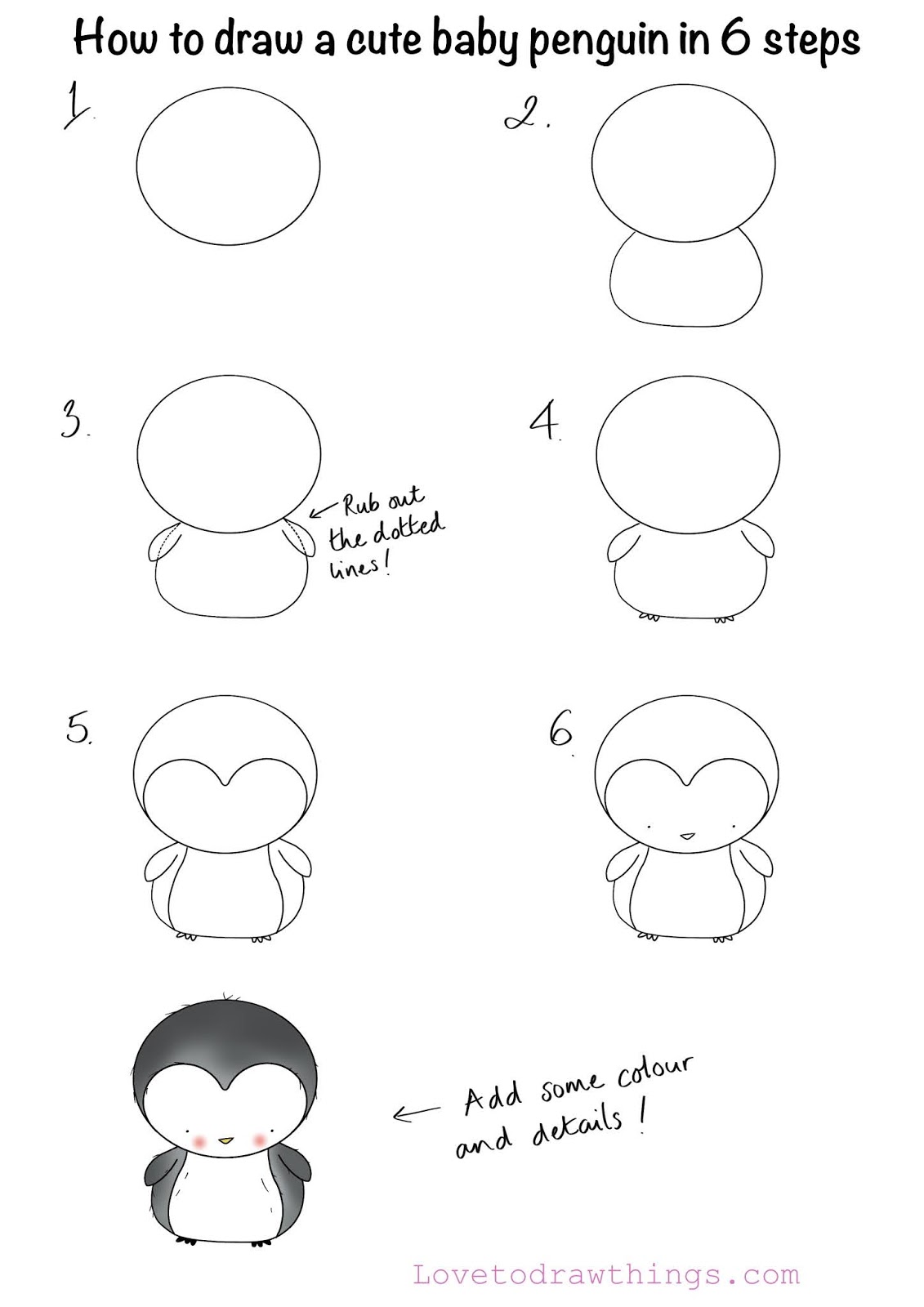 How To Draw A Baby Penguin Step By Step - pic-fart
