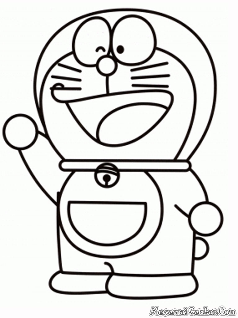 Mewarnai Gambar Kartun Doraemon Hitam Putih Adzka