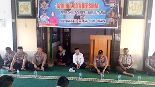 Polres Luwa Utara Bersama Ketua Cabang Bhayangkari, Dzikir dan Doa Bersama Personil.