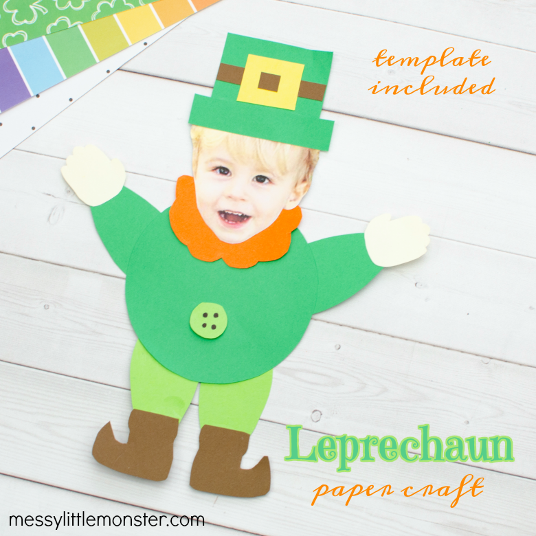 Mix And Match Paper Leprechaun Craft with Printable Leprechaun Template Messy Little Monster