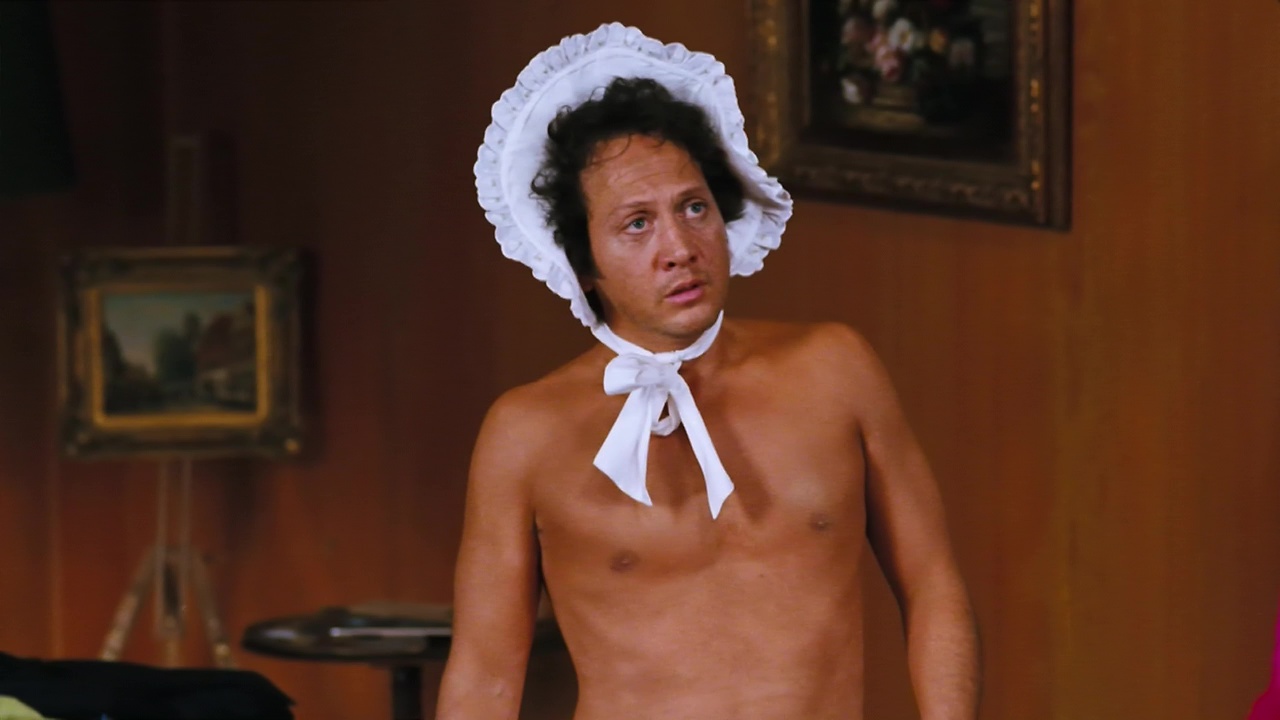 Rob Schneider shirtless in Deuce Bigalow: European Gigolo.